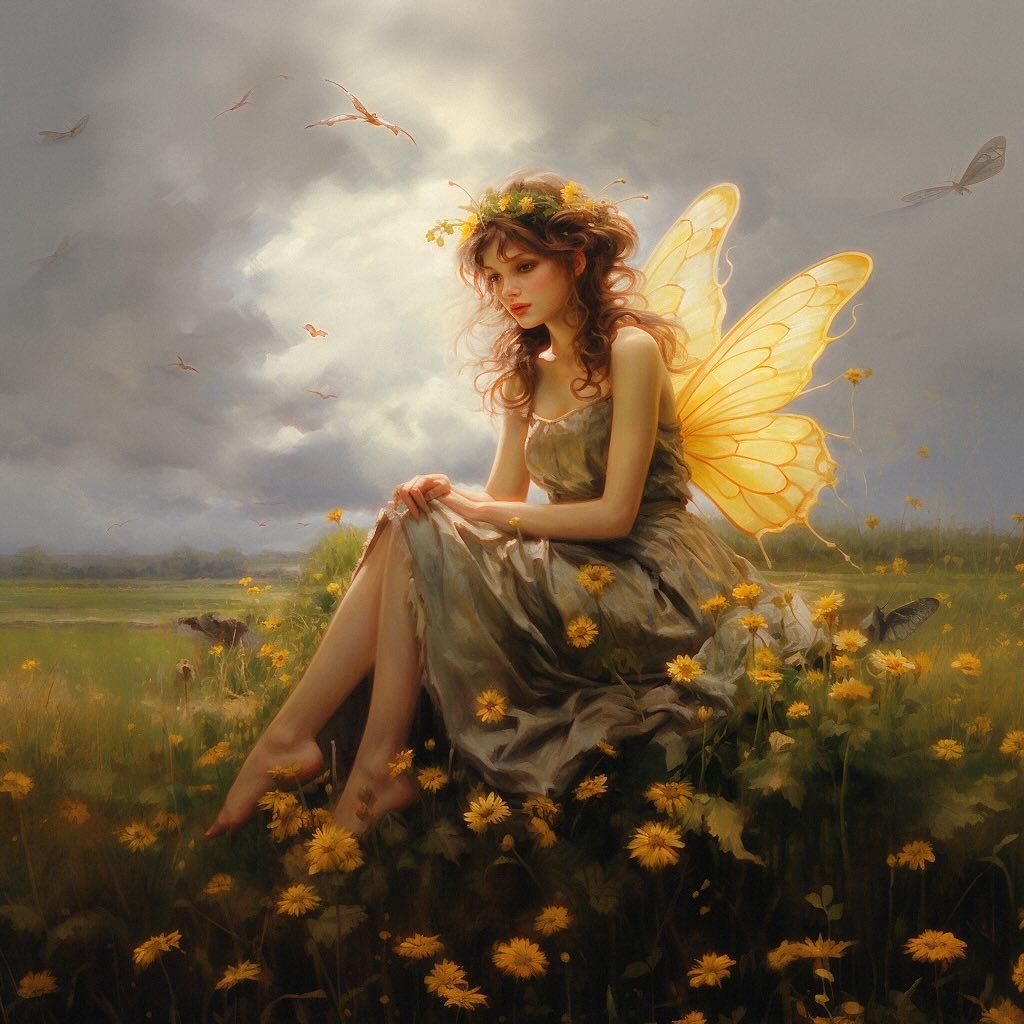 Contemplation in the Dandelion Meadow